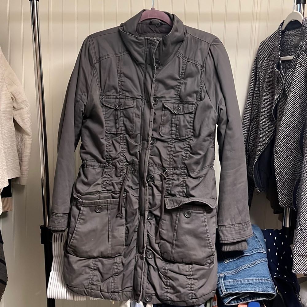 Womens heavyweight utility jacket gray size XL